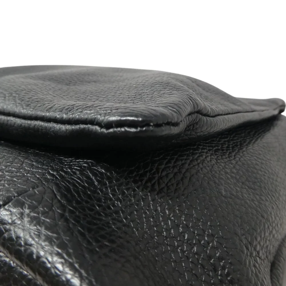 L. Credi Black Pebbled Leather Convertible Crossbody Backpack Purse Shoulder Bag